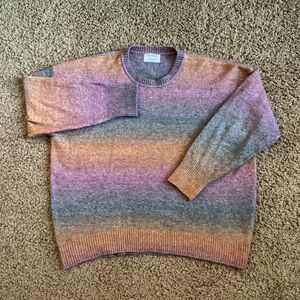 Ombre Multi-Color Long Sleeved Crew Neck Sweater, Women’s Large, Old Navy